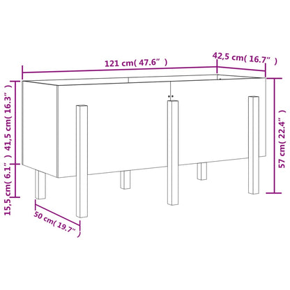 vidaXL Garden Raised Bed White 121x50x57 cm Solid Wood Pine