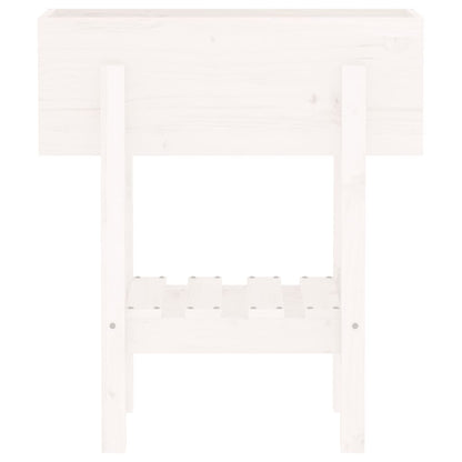 vidaXL Garden Planter White 62x30x69 cm Solid Wood Pine