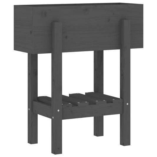 vidaXL Garden Planter Grey 62x30x69 cm Solid Wood Pine