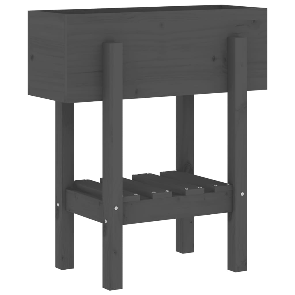 vidaXL Garden Planter Grey 62x30x69 cm Solid Wood Pine