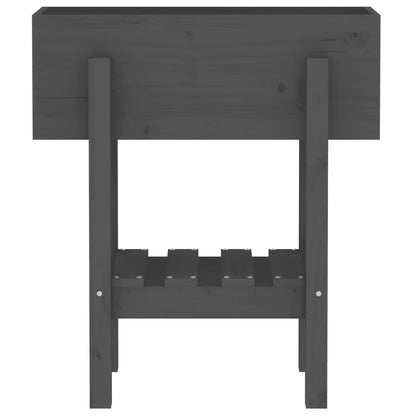 vidaXL Garden Planter Grey 62x30x69 cm Solid Wood Pine