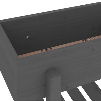 vidaXL Garden Planter Grey 62x30x69 cm Solid Wood Pine