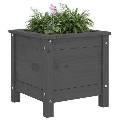 vidaXL Garden Planter Grey 40x40x39 cm Solid Wood Pine