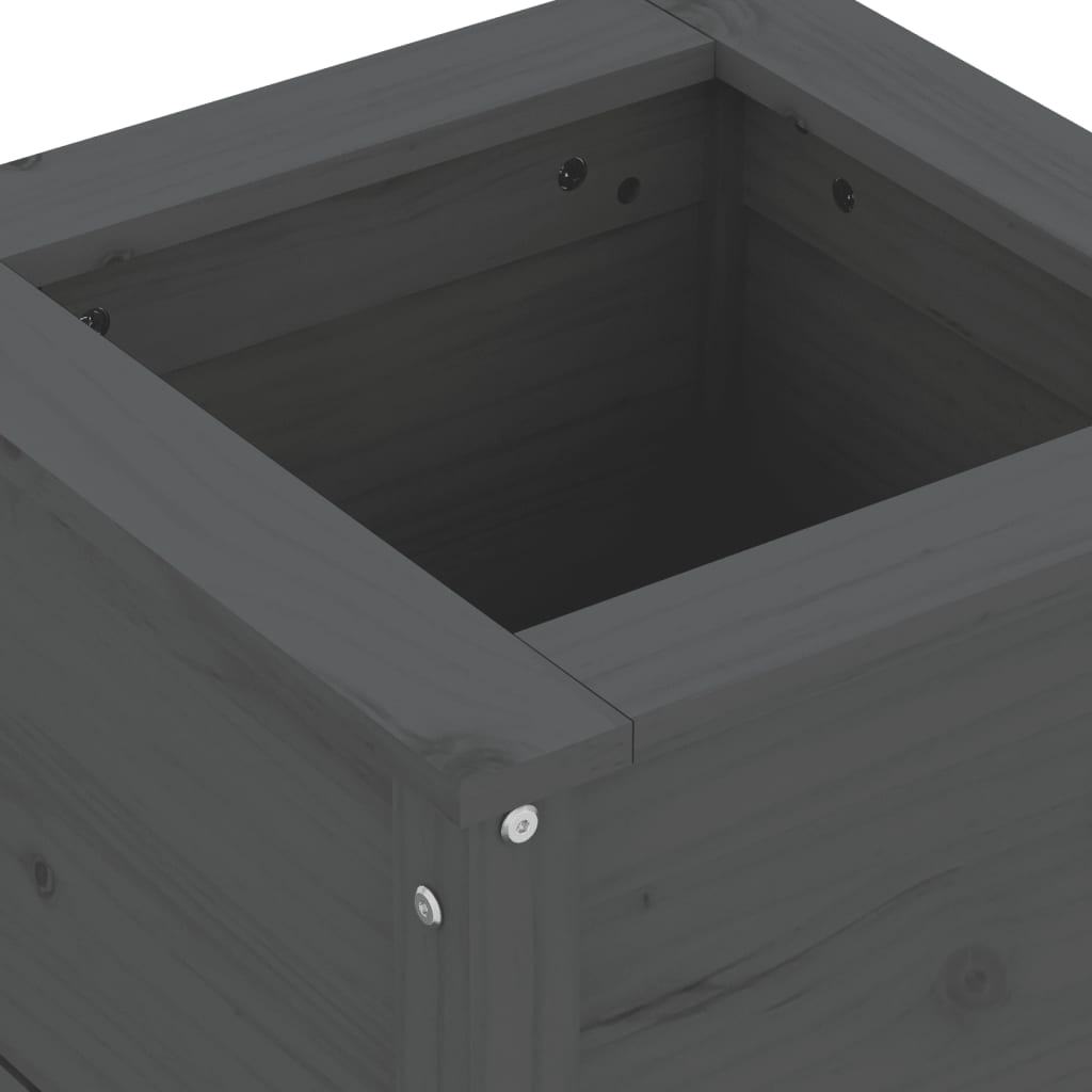 vidaXL Garden Planter Grey 40x40x39 cm Solid Wood Pine