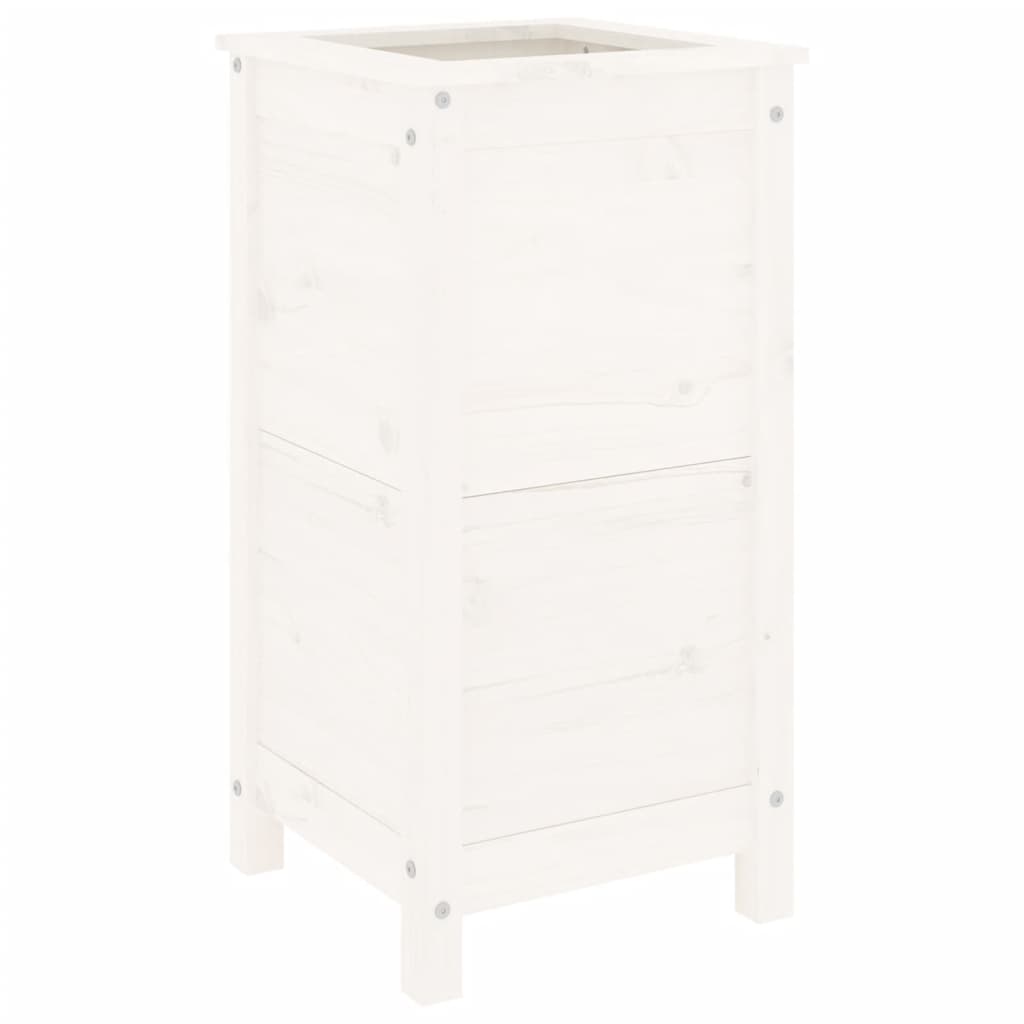 vidaXL Garden Planter White 40x40x78 cm Solid Wood Pine