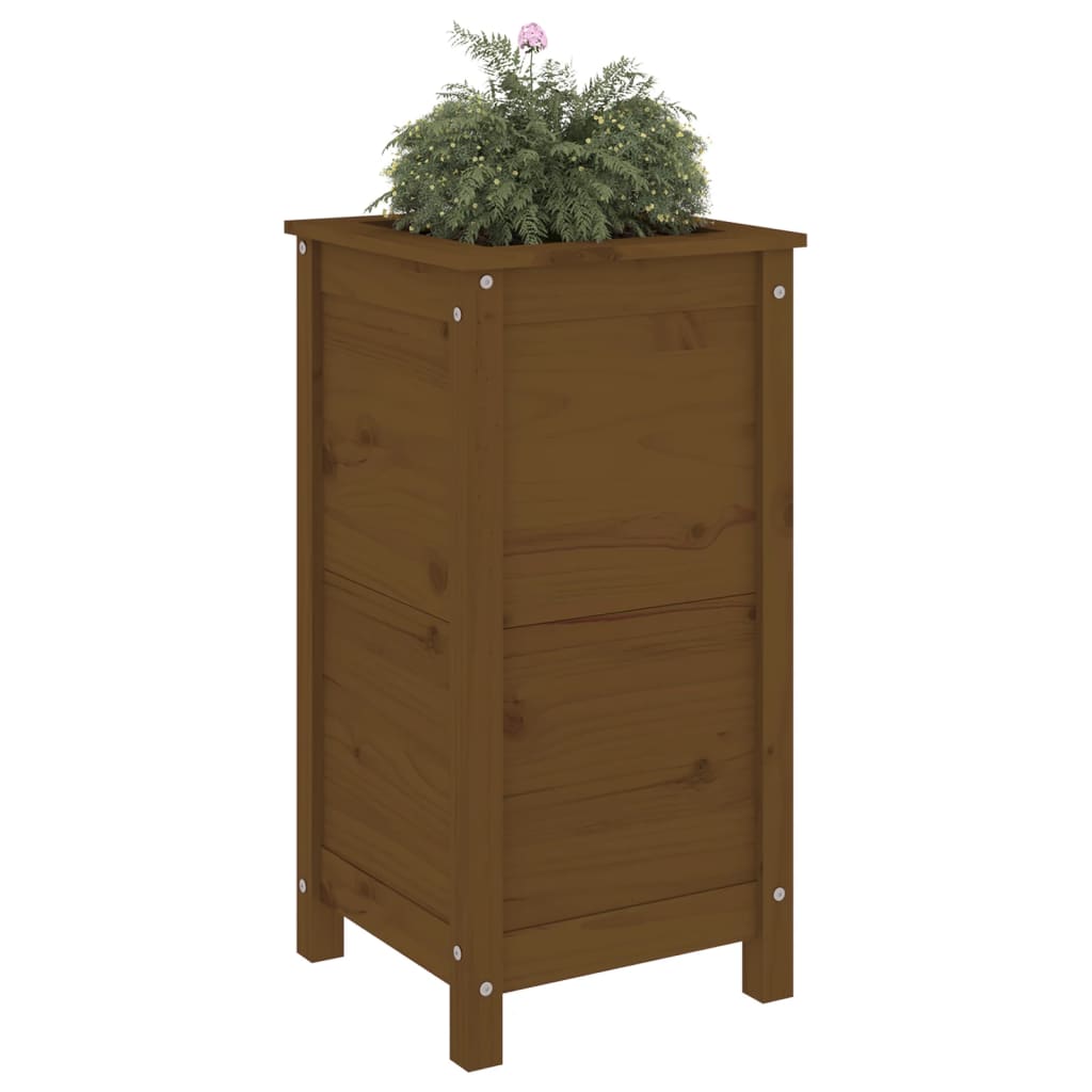 vidaXL Garden Planter Honey Brown 40x40x78 cm Solid Wood Pine