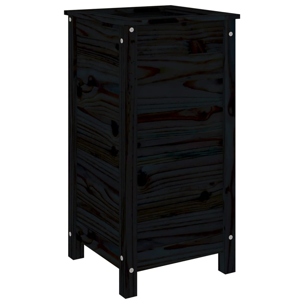 vidaXL Garden Planter Black 40x40x78 cm Solid Wood Pine