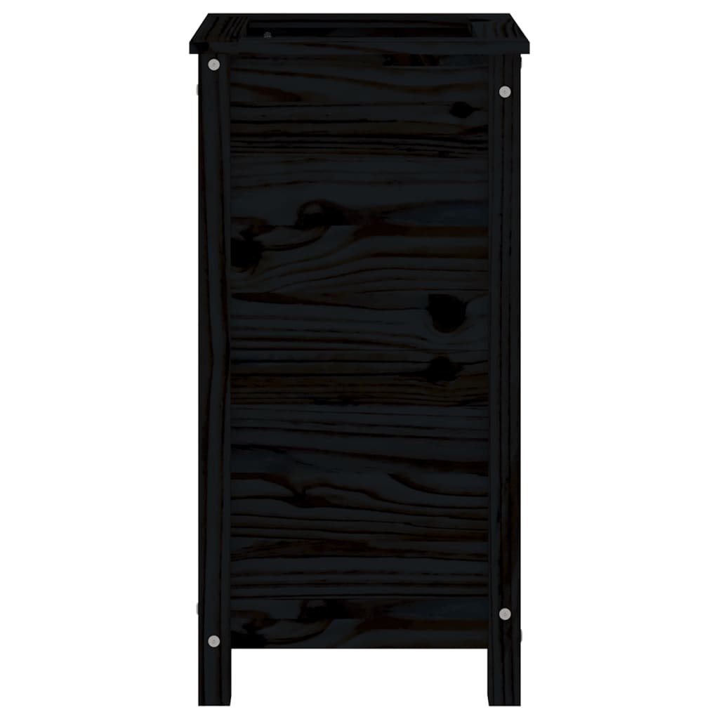 vidaXL Garden Planter Black 40x40x78 cm Solid Wood Pine