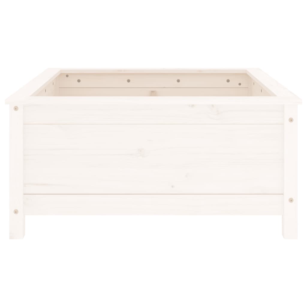 vidaXL Garden Planter White 82.5x82.5x39 cm Solid Wood Pine
