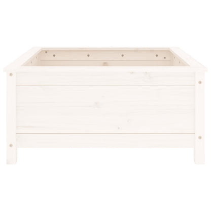vidaXL Garden Planter White 82.5x82.5x39 cm Solid Wood Pine