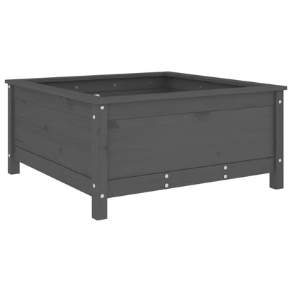 vidaXL Garden Planter Grey 82.5x82.5x39 cm Solid Wood Pine
