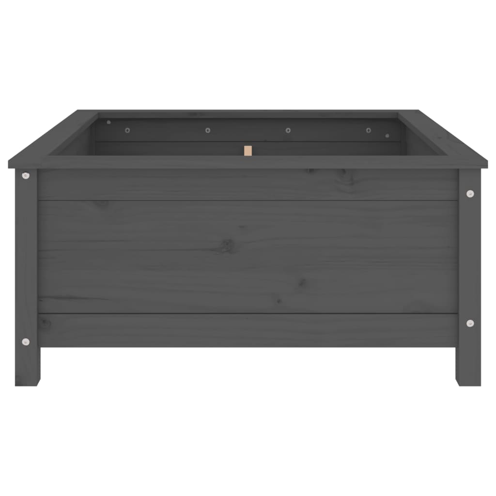 vidaXL Garden Planter Grey 82.5x82.5x39 cm Solid Wood Pine