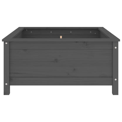 vidaXL Garden Planter Grey 82.5x82.5x39 cm Solid Wood Pine
