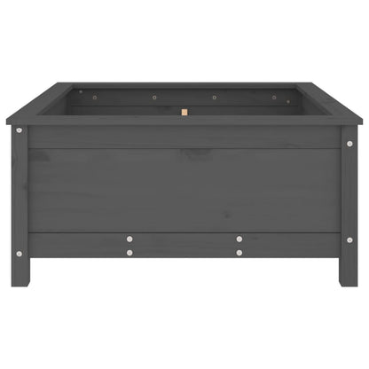 vidaXL Garden Planter Grey 82.5x82.5x39 cm Solid Wood Pine