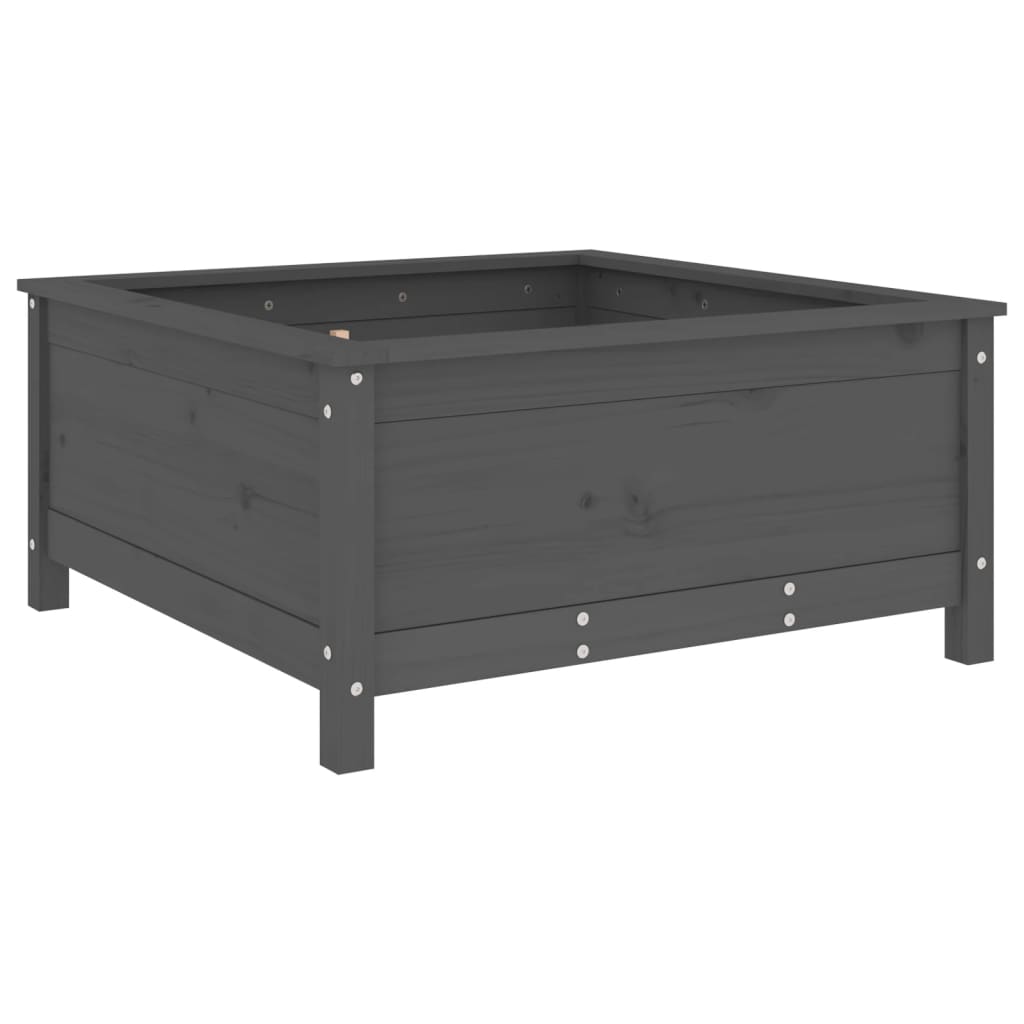 vidaXL Garden Planter Grey 82.5x82.5x39 cm Solid Wood Pine