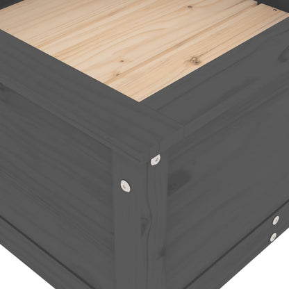 vidaXL Garden Planter Grey 82.5x82.5x39 cm Solid Wood Pine
