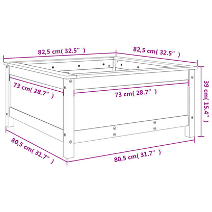 vidaXL Garden Planter Grey 82.5x82.5x39 cm Solid Wood Pine