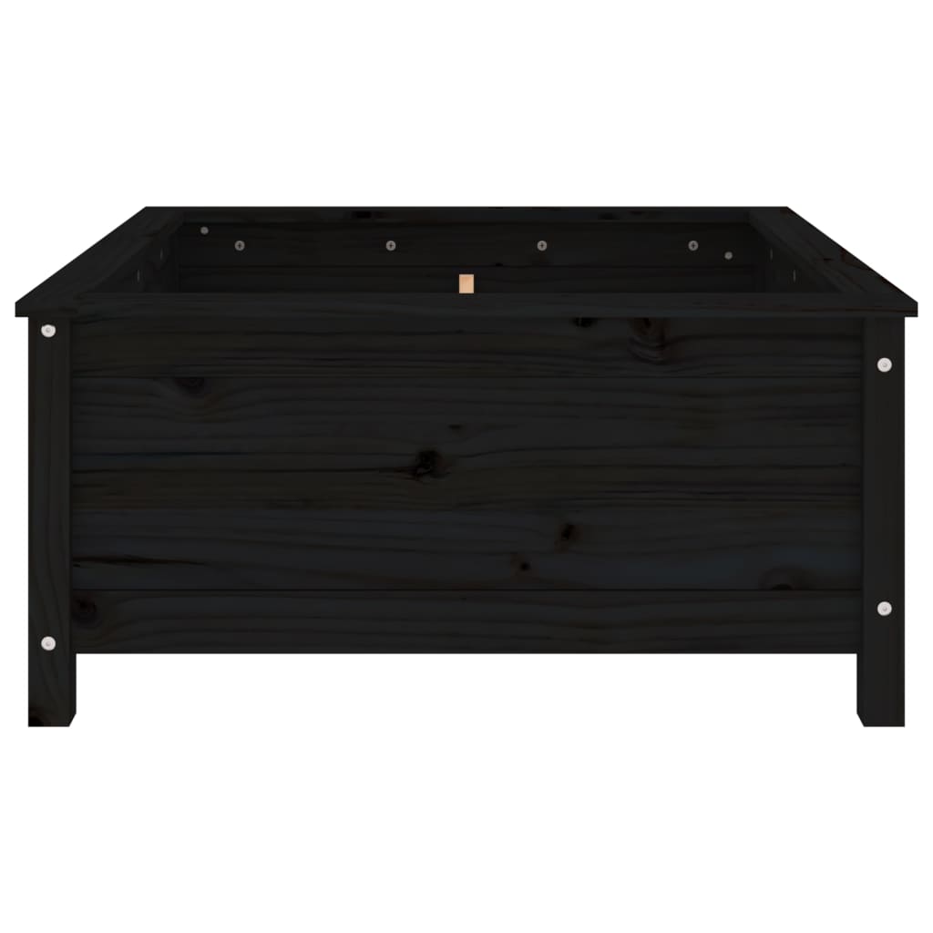 vidaXL Garden Planter Black 82.5x82.5x39 cm Solid Wood Pine