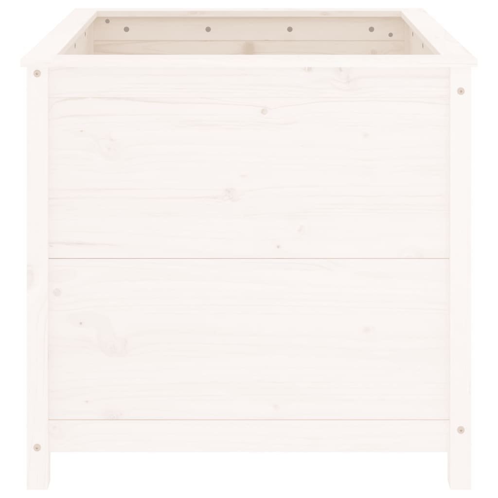 vidaXL Garden Planter White 82.5x82.5x78 cm Solid Wood Pine