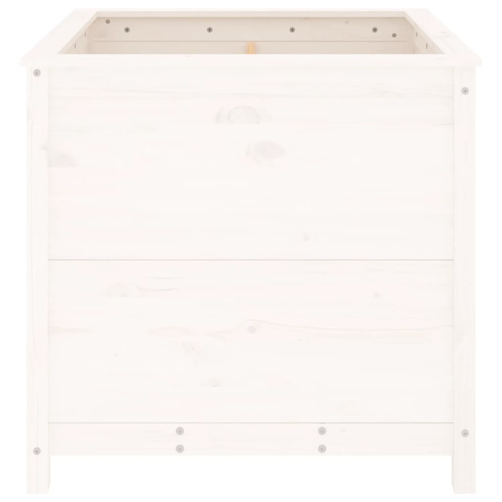 vidaXL Garden Planter White 82.5x82.5x78 cm Solid Wood Pine