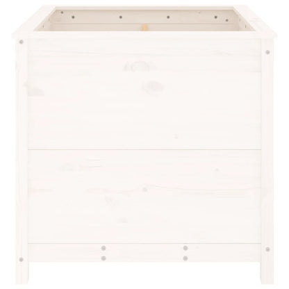 vidaXL Garden Planter White 82.5x82.5x78 cm Solid Wood Pine