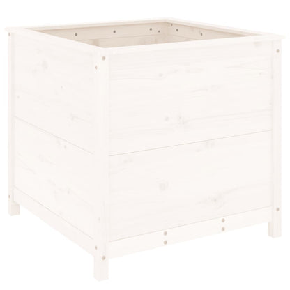 vidaXL Garden Planter White 82.5x82.5x78 cm Solid Wood Pine