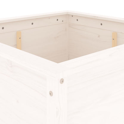vidaXL Garden Planter White 82.5x82.5x78 cm Solid Wood Pine