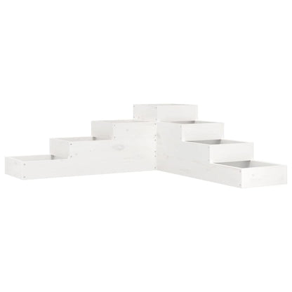 vidaXL Garden Planter 4-Tier 106x104.5x36 cm White Solid Wood Pine