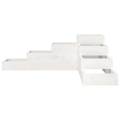 vidaXL Garden Planter 4-Tier 106x104.5x36 cm White Solid Wood Pine