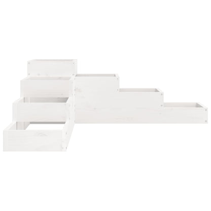 vidaXL Garden Planter 4-Tier 106x104.5x36 cm White Solid Wood Pine