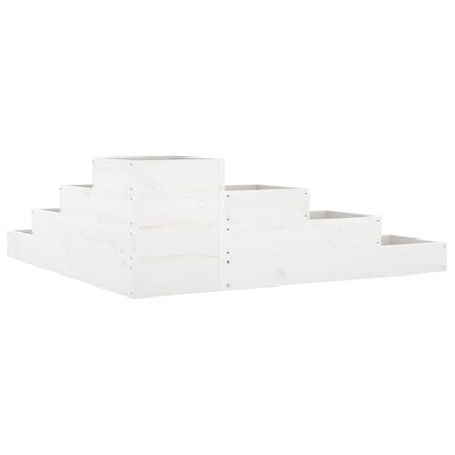 vidaXL Garden Planter 4-Tier 106x104.5x36 cm White Solid Wood Pine
