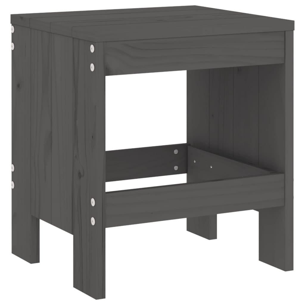 vidaXL Garden Stools 2 pcs Grey 40x36x45 cm Solid Wood Pine