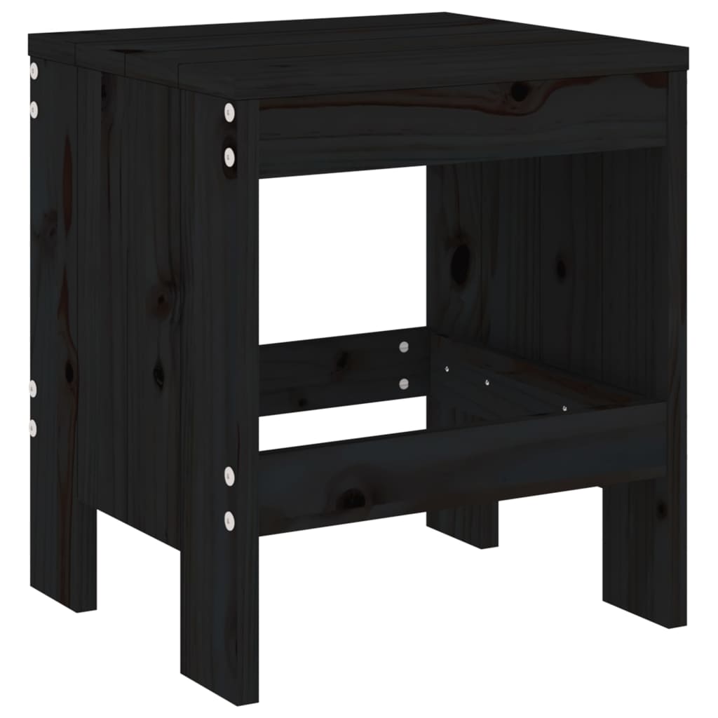 vidaXL Garden Stools 2 pcs Black 40x36x45 cm Solid Wood Pine