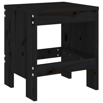 vidaXL Garden Stools 2 pcs Black 40x36x45 cm Solid Wood Pine