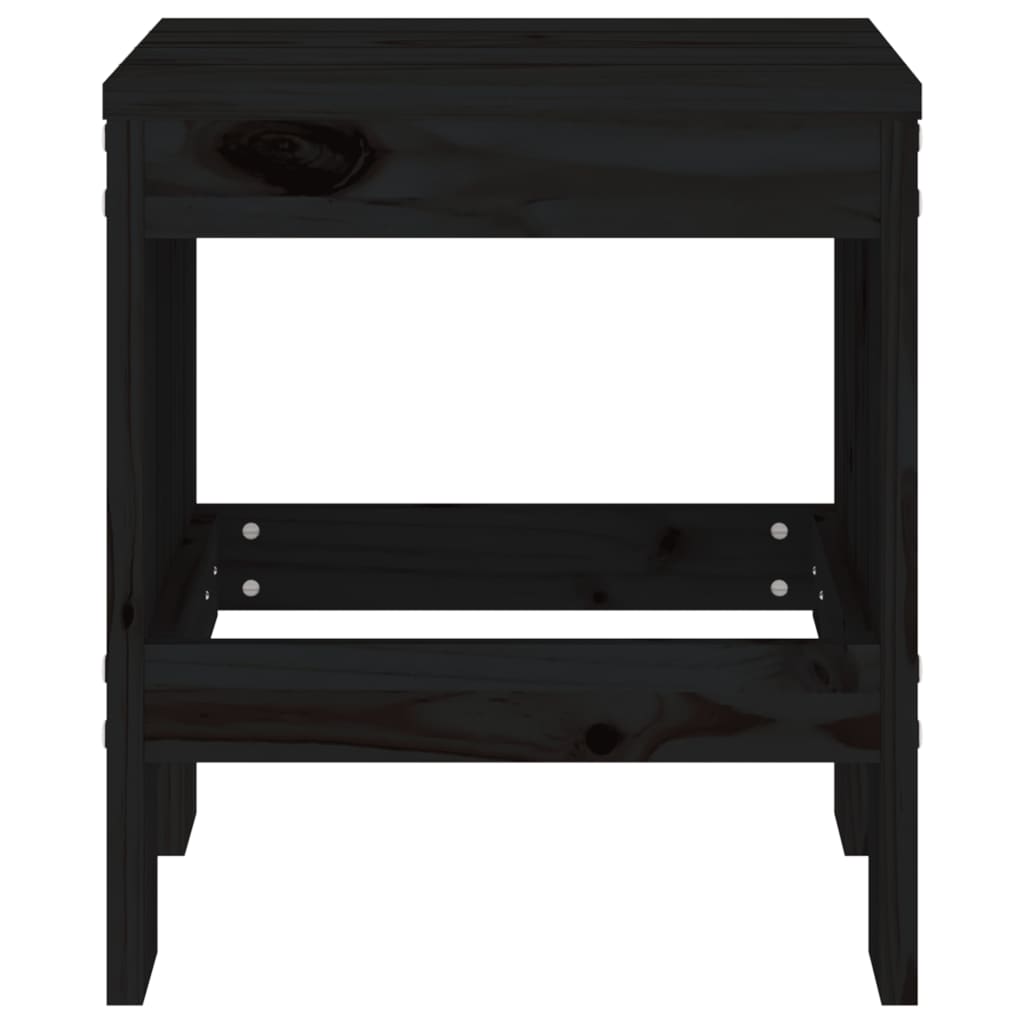 vidaXL Garden Stools 2 pcs Black 40x36x45 cm Solid Wood Pine