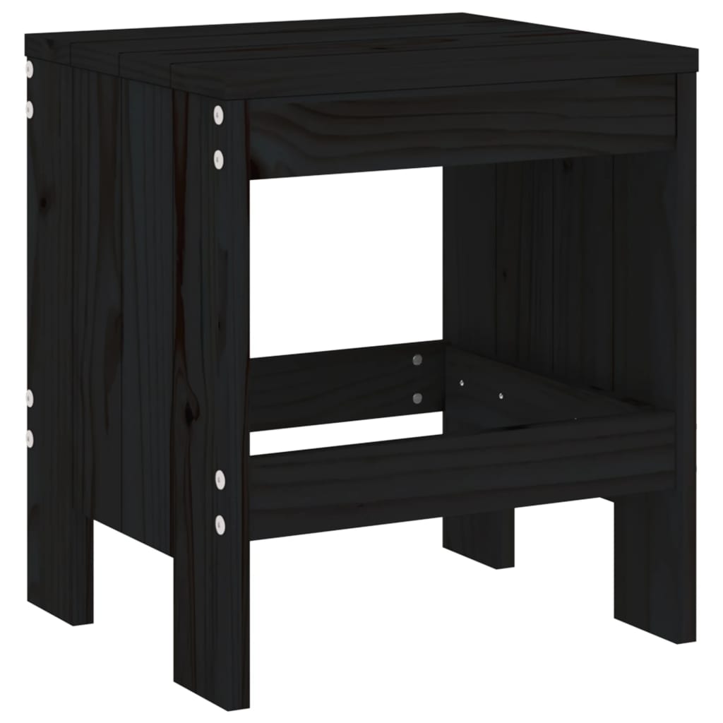 vidaXL Garden Stools 2 pcs Black 40x36x45 cm Solid Wood Pine