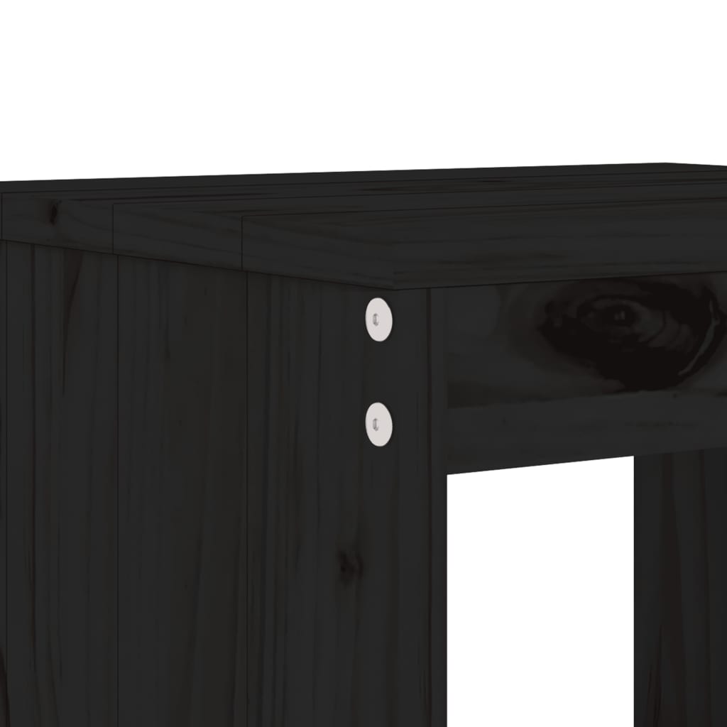 vidaXL Garden Stools 2 pcs Black 40x36x45 cm Solid Wood Pine