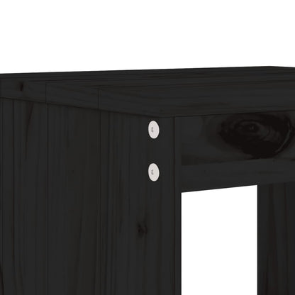 vidaXL Garden Stools 2 pcs Black 40x36x45 cm Solid Wood Pine