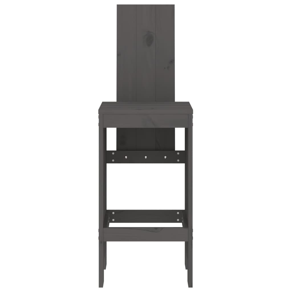 vidaXL Bar Stools 2 pcs Grey 40x42x120 cm Solid Wood Pine