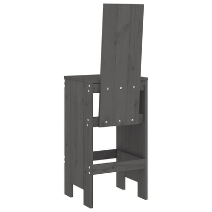 vidaXL Bar Stools 2 pcs Grey 40x42x120 cm Solid Wood Pine