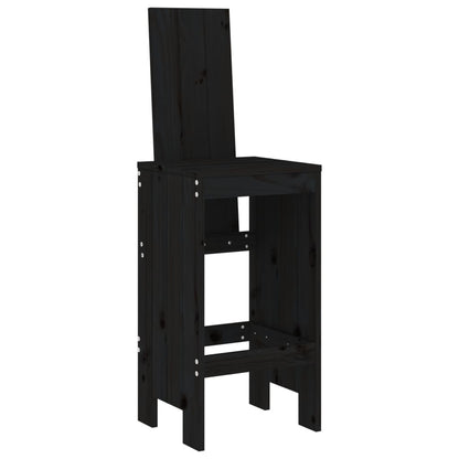 vidaXL Bar Stools 2 pcs Black 40x42x120 cm Solid Wood Pine