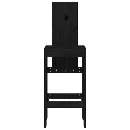 vidaXL Bar Stools 2 pcs Black 40x42x120 cm Solid Wood Pine
