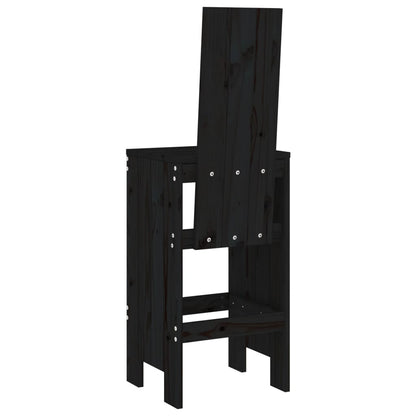 vidaXL Bar Stools 2 pcs Black 40x42x120 cm Solid Wood Pine