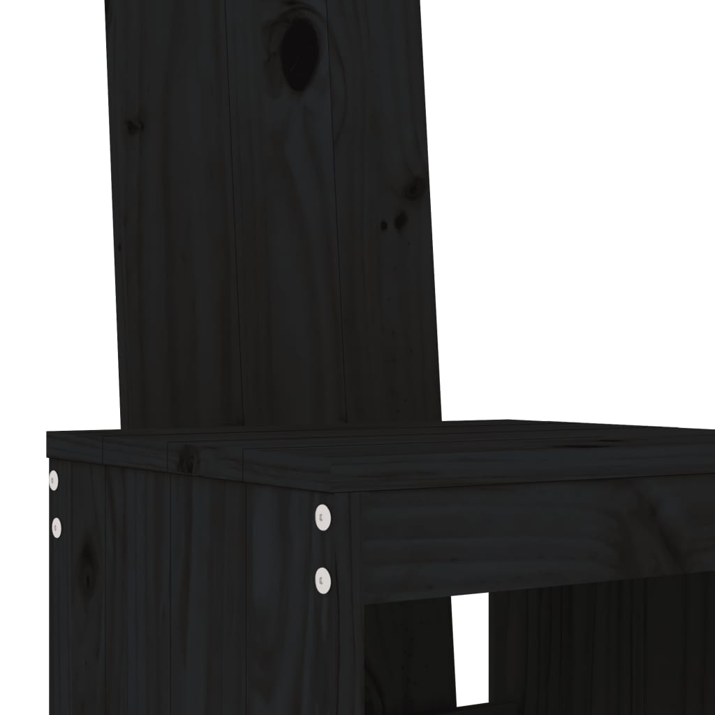 vidaXL Bar Stools 2 pcs Black 40x42x120 cm Solid Wood Pine