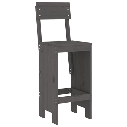 vidaXL Bar Stools 2 pcs Grey 40x48.5x115.5 cm Solid Wood Pine