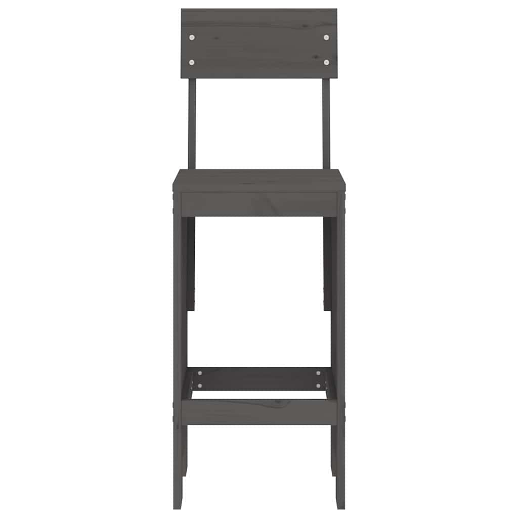 vidaXL Bar Stools 2 pcs Grey 40x48.5x115.5 cm Solid Wood Pine