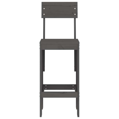 vidaXL Bar Stools 2 pcs Grey 40x48.5x115.5 cm Solid Wood Pine