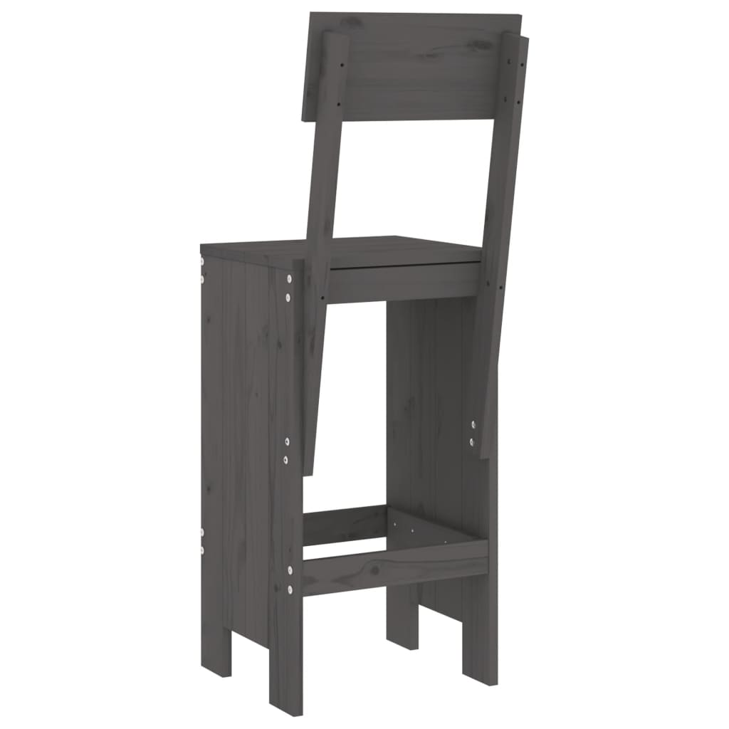 vidaXL Bar Stools 2 pcs Grey 40x48.5x115.5 cm Solid Wood Pine