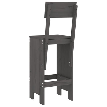 vidaXL Bar Stools 2 pcs Grey 40x48.5x115.5 cm Solid Wood Pine