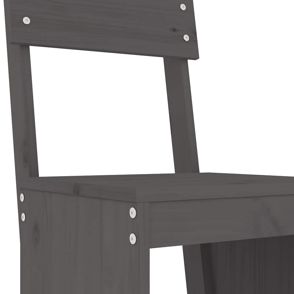 vidaXL Bar Stools 2 pcs Grey 40x48.5x115.5 cm Solid Wood Pine